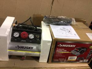 1 Gal. Portable Electric-Powered Silent Air Compressor by Husky in good&nbsp condition
