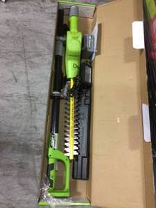 17 in. 24-Volt Cordless Lithium-Ion Pole Hedge Trimmer by Earthwise in good&nbsp condition