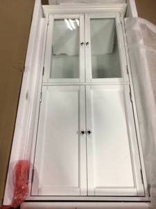 Hampton Harbor 25 in. W x 14 in. D x 52-12 in. H Linen Cabinet in White by Home Decorators Collection in good conditions