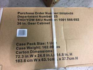 36 in. W x 72 in. H x 24 in. D Steel Garage Gear Cabinet by Husky in good condition