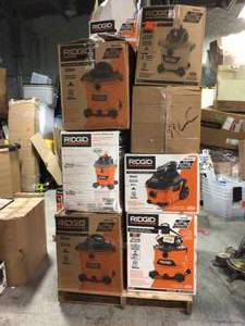 Pallets whit Assorted Ridgid Vaccum original costumer returns diferents styles and conditions