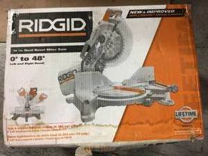 15 Amp Corded 12 in. Dual Bevel Miter Saw with LED by RIDGID in good conditions