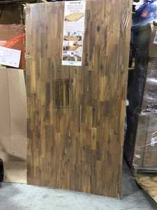 Acacia 6 ft. L x 40 in. D x 1 in. T Butcher Block Island Countertop in Golden Teak Stain by Interbuild in good conditions