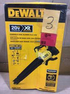 lot 3 image: Dewalt 125 MPH 450 CFM 20V MAX Cordless Brushless Handheld Blower (Tool Only) see pictures