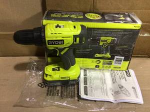 lot 11 image: Ryobi 18-Volt ONE Lithium-Ion Cordless 12 in. DrillDriver Kit with (1) 1.5 Ah Battery and 18-Volt Charger open box customer returns see pictures