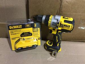 lot 12 image: Dewalt 20-Volt MAX Compact Lithium-Ion 3.0Ah Battery Pack PLUS 20-Volt Max Lithium-Ion Cordless Compact 12 in. Hammer Drill with Tool Connect (Tool Only) open box customer returns  see pictures