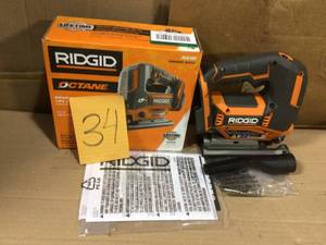 lot 34 image: 18-Volt OCTANE Cordless Brushless Jig Saw (Tool Only) by RIDGID in good condition