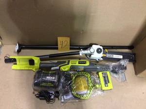 lot 42 image: 10 in. 40-Volt Lithium-Ion Cordless Pole Saw - 2.6 Ah Battery and Charger Included by RYOBI in good condition
