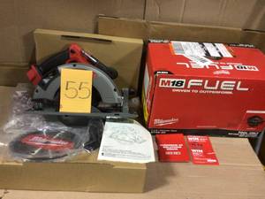 lot 55 image: M18 FUEL 18-Volt Lithium-Ion Brushless Cordless 7-14 in. Circular Saw (Tool-Only) by Milwaukee in good  condition