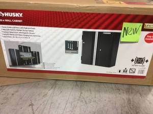 lot 59 image: 29 in. H x 28 in. W x 12 in. D Steel Garage Wall Cabinet by Husky in good  condition