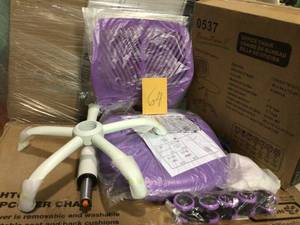 lot 64 image: Carnation Purple Upholstery Task Chair by FurnitureR in good  condition