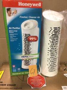 lot 67 image: HEPA Clean Tower Air Purifier by Honeywell in good  condition