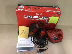 lot 71 image: M12 FUEL 12-Volt Lithium-Ion Brushless Cordless HACKZALL Reciprocating Saw Kit w(1) 4.0Ah Batteries, Charger By Milwaukee USED