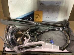 lot 78 image: Milly 1-Handle Freestanding Roman Tub Faucet with Hand Shower in Chrome by OVE Decors in good  condition
