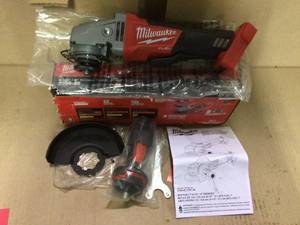 lot 83 image: M18 FUEL 18-V olt Lithium-Ion Brushless Cordless 4-12 in.  5 in. Grinder with Paddle Switch (Tool-Only) by Milwaukee in good  condition