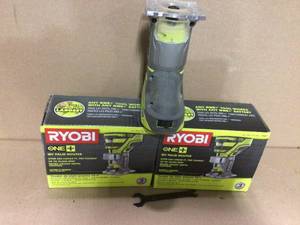 lot 85 image: 18-Volt ONE Cordless Fixed Base Trim Router (Tool Only) with Tool Free Depth Adjustment by RYOBI in good  condition