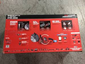 lot 109 image: M18 FUEL ONE-KEY 18-Volt Lithium-Ion Brushless Cordless 9 in. Cut Off Saw Kit W (2) 12.0Ah Batteries & Rapid Charger by Milwaukee not used
