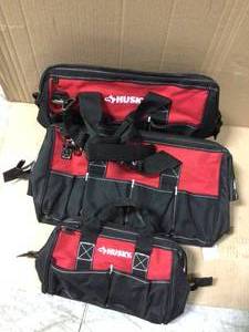 3-Piece Tool Bag Combo (12 in., 15 in. and 18 in.) by Husky in good condition see pictures
