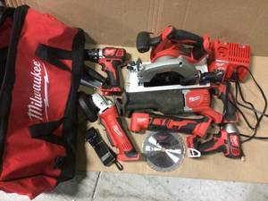 Milwaukee M18 18-Volt Lithium-Ion Cordless 6 Tool Combo Kit open box used see pictures