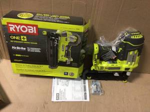 18-Volt ONE Lithium-Ion Cordless AirStrike 16-Gauge Cordless Straight Finish Nailer (Tool Only) with Sample Nails by RYOBI open box customer return see pictures