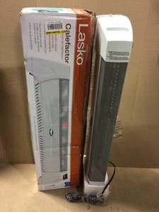 Low Profile 1500-Watt Electric Silent Room Space Heater with Digital Display and Tip-Over Safety Switch, White by Lasko open box customer return in good condition see pictures