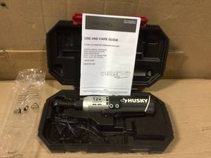 38 in. Drive 12-Volt Lithium-Ion Cordless Ratchet by Husky open box customer return  see pictures