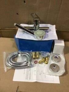 Oval 6 in. Single-Handle 3-Spray Shower Faucet with Massage Hand Held Shower in Polished Chrome open box customer return in good condition see pictures