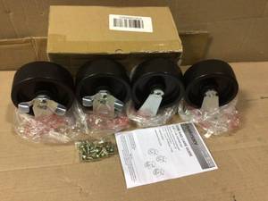 5 in. Black PP Caster Kit by Husky open box customer return in good condition see pictures