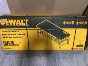20 in. H x 50 in. W x 18 in. D Garage Bench with Wire Grid Storage Shelf by DEWALT open box customer return in good condition see pictures