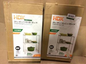 Chrome 3-Tier Steel Wire Shelving Unit (24 in. W x 30 in. H x 14 in. D) by HDX  open box customer return in good condition see pictures