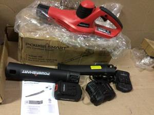 117 MPH 85 CFM 20-Volt Lithium-Ion Cordless Handheld Blower, 1.5Ah Battery and Charger Included by PowerSmart open box customer return in good condition see pictures
