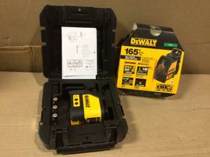 165 ft. Red Self-Leveling Cross-Line Laser Level with (3) AA Batteries &amp Case by DEWALT open box customer return in good condition see pictures