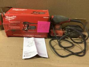3 Amp 14 Sheet Corded Palm Sander by Milwaukee   USED open box customer return see pictures