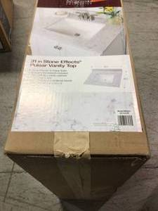 Home Decorator 31 in. Stone Effects Vanity Top in Pulsar with White Sink not used