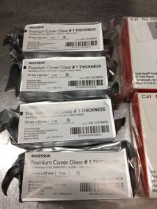lot 16 image: Lot Of New In Packages Premium Microscope Glass Slides Plus Bottles Of Oil Etc