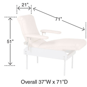 lot 29 image: MSRP $1600 Custom Comfort Medtek Free Standing Blood Donor Phlebotomy Chair Tilt Back Bed - Great Condition Would Also Make A Great Ink Bed - Light Wear Inside Arms