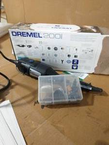 lot 61 image: DREMEL 200 Series 1.15 Amp Dual Speed Corded Rotary Tool Kit with 15 Accessories and 1 Attachment
