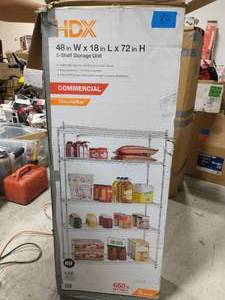 lot 87 image: 5 SHELF STORAGE 48INW X 18INL XS72IN H