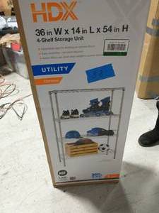 lot 88 image: 4 SHELF STORAGE  36 IN W X 14IN X 54INH