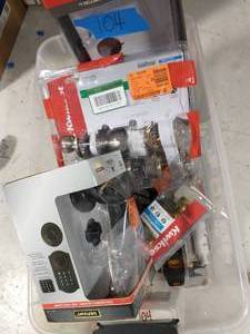 lot 104 image: BOX OF ASSORTED HARDWARE