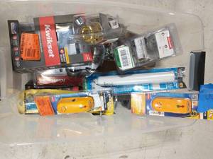 lot 105 image: BOX OF ASSORTED HARDWARE
