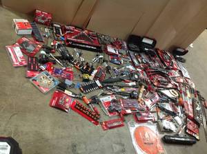 LOT OF HUSKY TOOLS AND HARDWARE ALL CUSTOMER RETURNS  SEE PICS