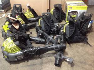 Pallet with  RYOBI BACKPACK BLOWERS ALL CUSTOMER RETURNS SEE PICS