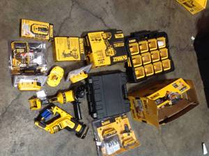 LOT OF DEWALT TOOLS AND HARDWARE open box customer returns see pictures