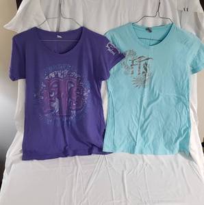 2 Full Throttle shirts sz ML , 1 Sinful tank top sz XL, 1 long sleeve Sinister shirt sz L, 1 80th Anniversary Sturgis Rally shirt sz M