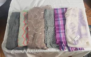 Variety of 6 fleece & infinity scarves