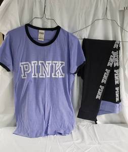 Victorias Secret PINK brand work out  Yoga set. Shirt sz medium, jogger Leggings sz Large