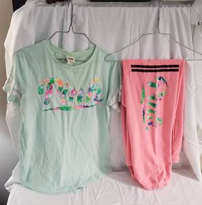 Victorias Secret PINK brand sweat set (sz small) and one sleep shirt (sz X-small)