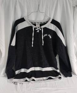 Victorias Secret PINK brand clothing - Jersey style sweatshirt sz medium, long sleeve leopard shirt with matching tank sz mediuim, long sleeve bright pink v-neck shirt sz small