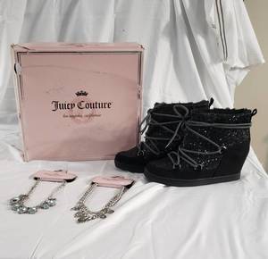 1 pair new sz 8 Juicy Couture boots & 2 new Juicy Couture necklaces